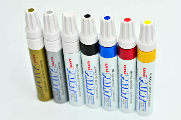 Posca Uni Paint Marker Oil Base Thick Line PX-30 Set of 6 Silver Chrome