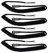 4 Lot Kalibur KMC4 CB Radio Microphone Replacement Cords with 4 Pin Connector