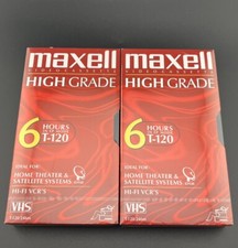 NEW 2 Maxell Video Cassette High Grade T-120 6 Hours Ideal for Home Theater