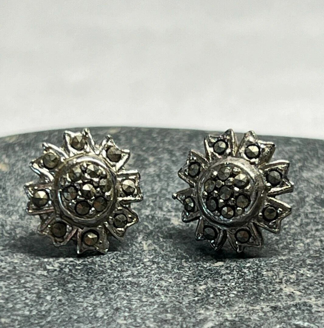 Marcasite stud earrings sale