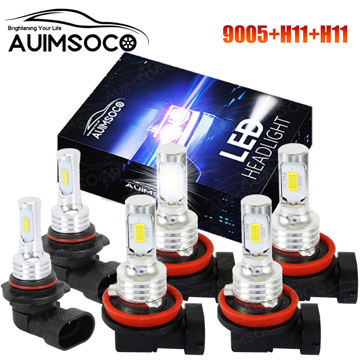 LED Headlight Hi/Lo Beam+Fog Bulbs Combo For Honda Accord 2008-2018 Coupe 2-Door