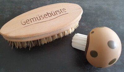 Gemüsebürste Holz Borsten und Pilzbürste Kunststoff chef´n beides wenig benutzt