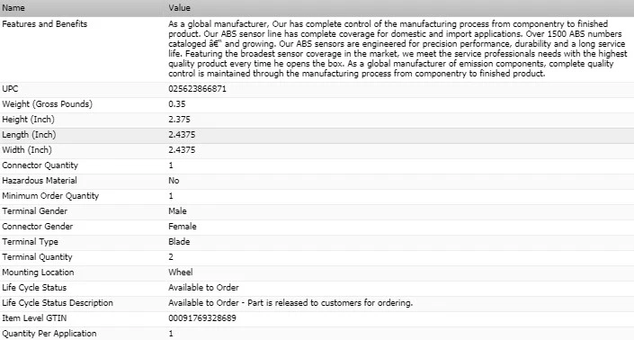 STANDARD Vehicle Speed Sensor for 1988-1998 GMC C3500 - Image 3 of 4