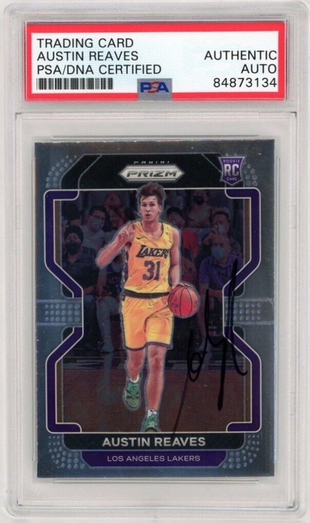 Austin Reaves Signed 2021 Prizm Rookie Card Lakers PSA/DNA Austin Reaves Signed 2021 Prizm Rookie Card Lakers PSA/DNA
