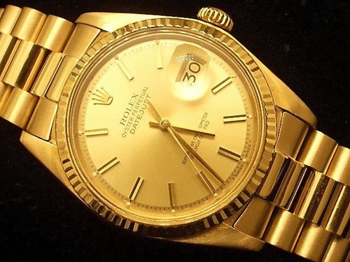 Rolex Datejust 1601 18K Yellow Gold Watch President Style Band Champagne Dial - Picture 2 of 6