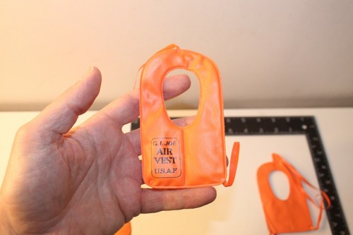 VTG 1960's GI Joe Orange Raft Boat Life 2 Vests Air Vests USAF Adventure Team - Picture 4 of 5