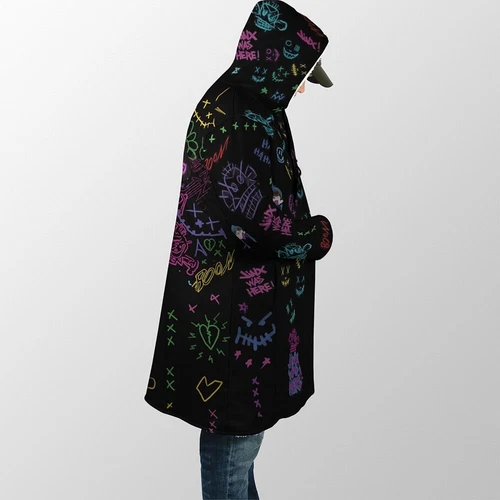Jinx Graffiti Arcane Hooded Cloak Coat | Unique & Stylish Fantasy Apparel 2024 image 5