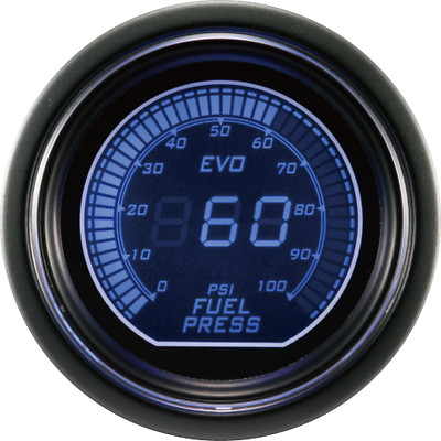 EVO 52mm 2-1/16'' Digital Fuel Pressure Gauge 0 ~ 100 PSI Blue & Red LCD
