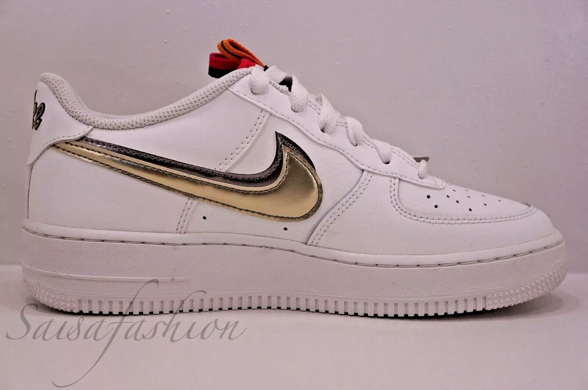 Air force 1 (gs) top summit white/ metallic pewter