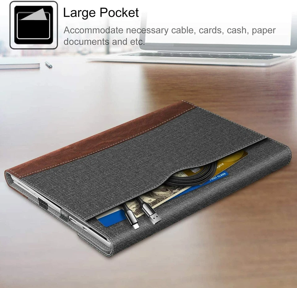 For Microsoft Surface Pro 7 Plus /7 6 5 4 Multi-Angle Case Business Cover Pocket - Image 4 of 4
