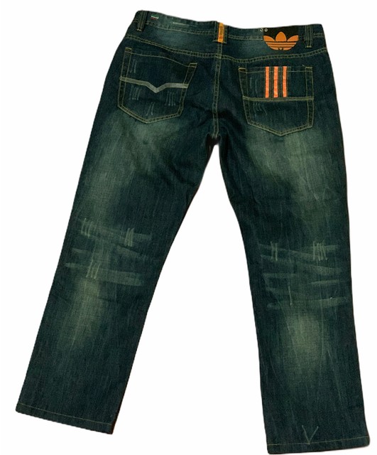 Diesel Adidas Collaboration Jeans Men Size 36 Distressed Selvedge Button Fly EUC | eBay