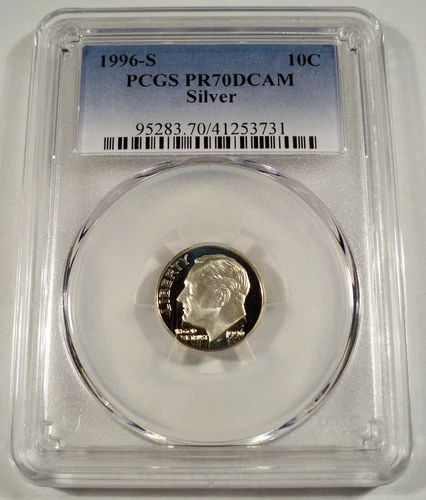 1996-S 10c SILVER PCGS PR70DCAM ROOSEVELT DIME PROOF DEEP CAMEO PR 70 DC