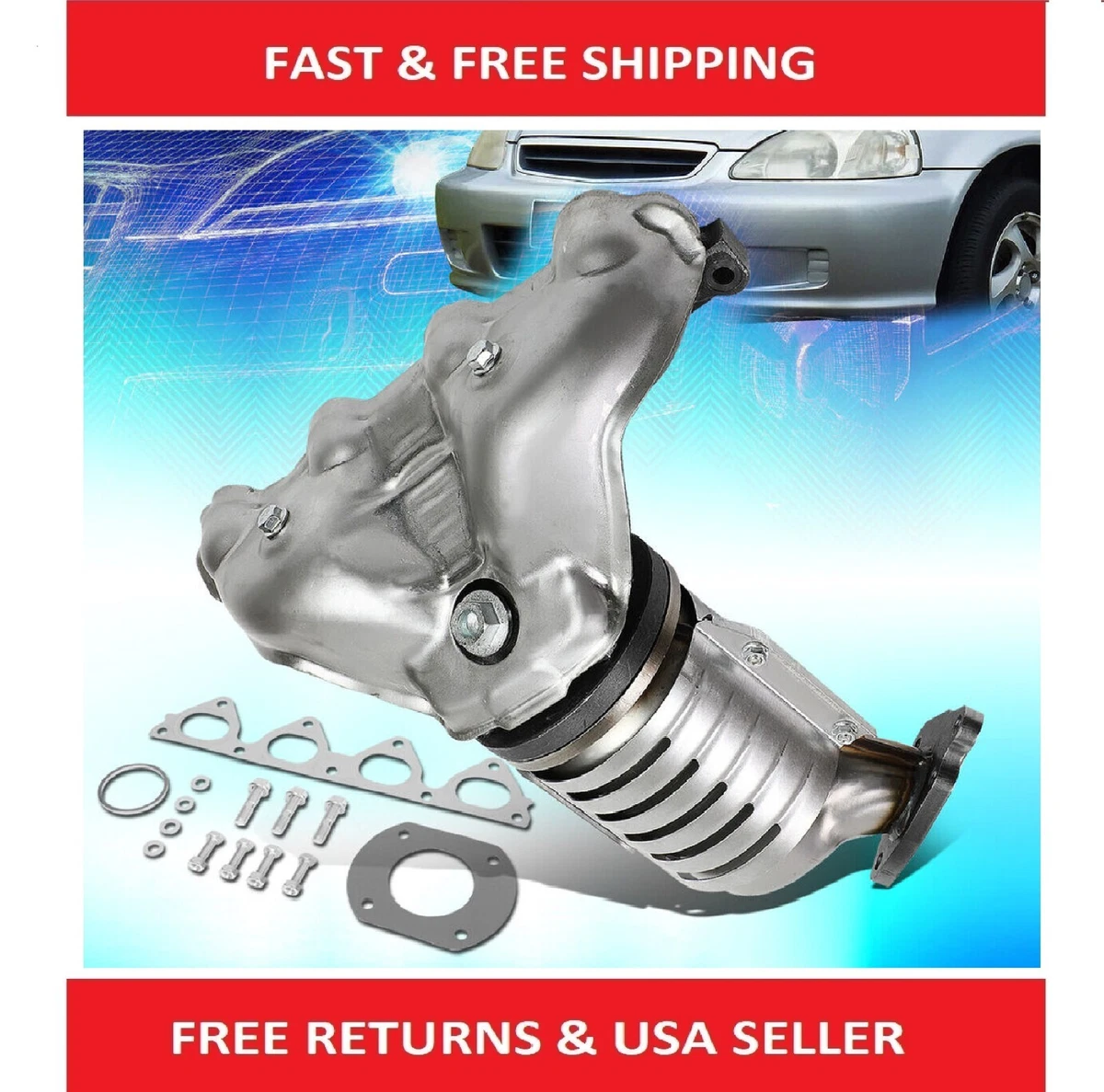 FOR 1996 2000 HONDA CIVIC DEL SOL S D16Y7 ENGINE CATALYTIC