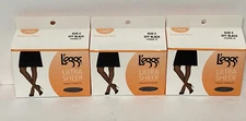 Leggs Ultra Sheer Pantyhose Size E Off Black Reinforced Panty New Lot of 3