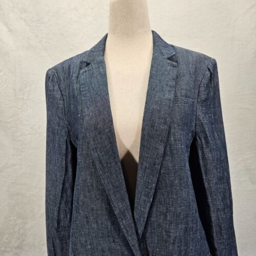Banana Republic 100 % Leinen Blazer Jacke Damengröße 10 grau ein Knopf gebraucht, in einwandfreiem Zustand - Bild 3 von 12