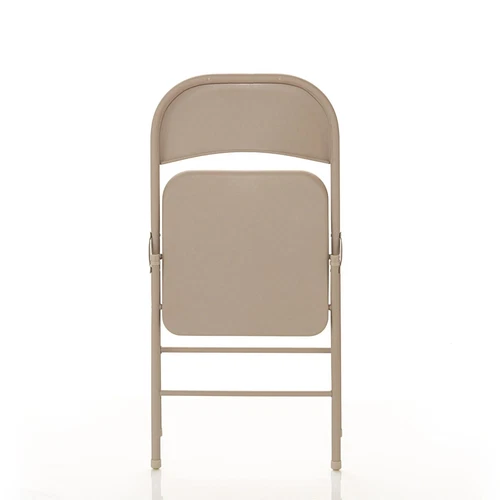 New All-Steel Metal Folding Chair, Beige, 4 Pack - Picture 11 of 12