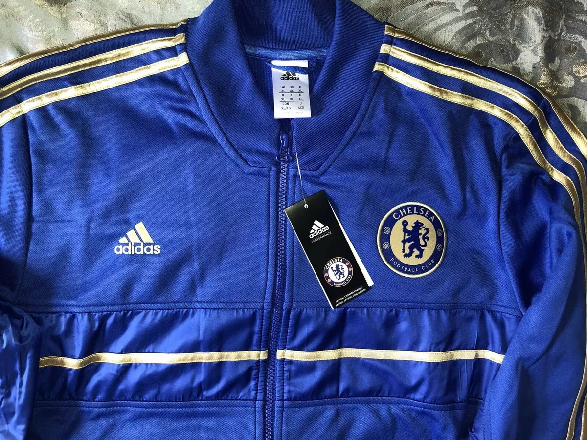 Adidas Chelsea FC Anthem Jacket Reflex Blue Gold Rare Champions