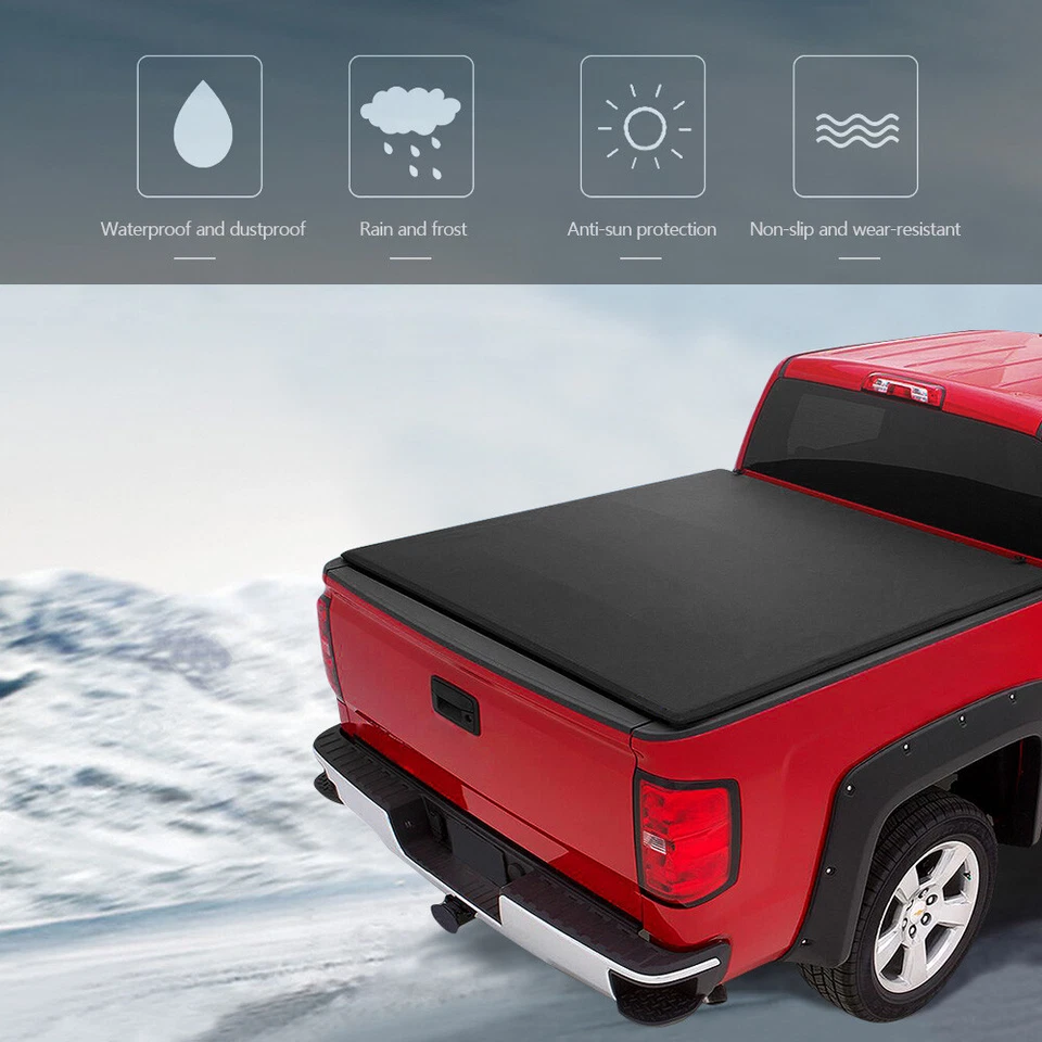 Roll-up Tonneau Cover For 2009-2017 Dodge Ram 1500 2500 Crew Cab 5.7FT Short Bed Foto 3 de 4