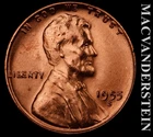 1955-S Lincoln Wheat Cent - Choice Gem Brilliant Unc  No Reserve  #K1093
