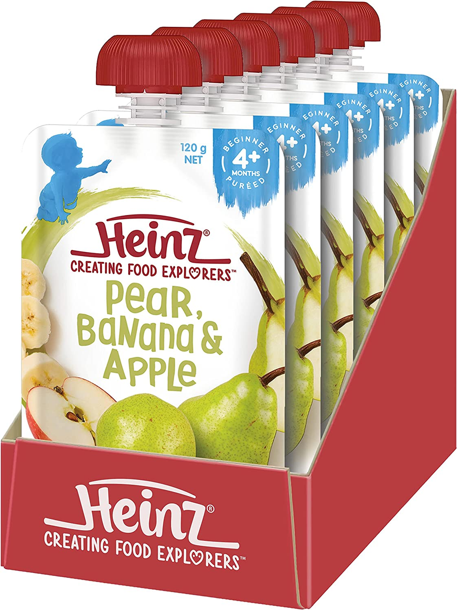 Heinz Pear, Banana Apple Baby Food for 4+ Months Babies 120 G