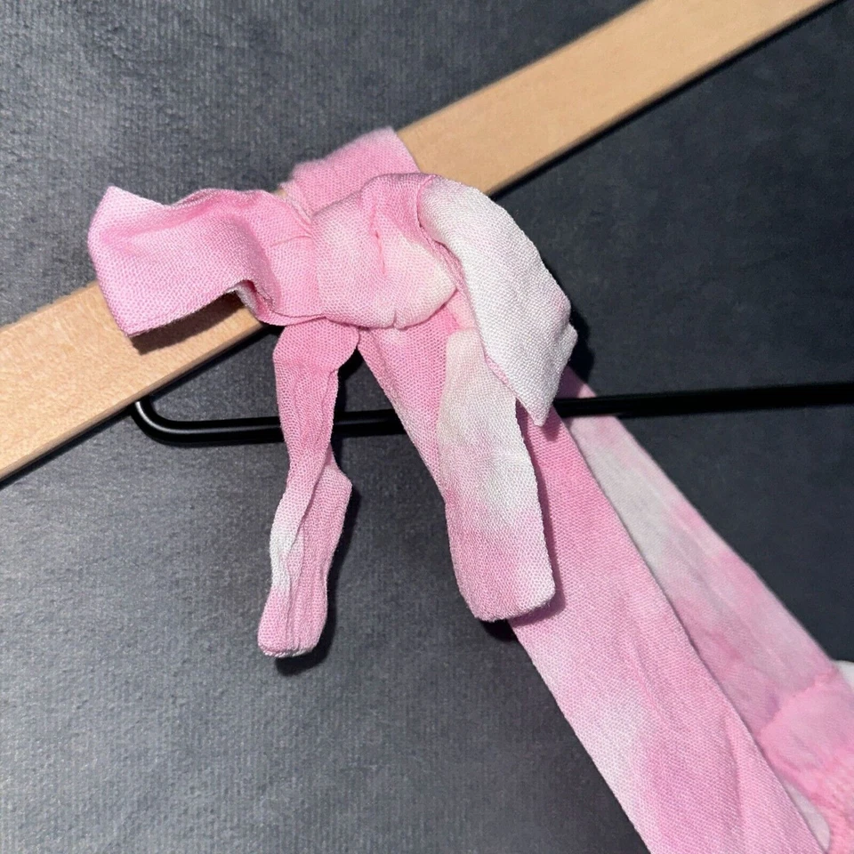 Self Esteem Girls Pink Tie Dye Ruffle Tank Top Size Medium 10 Square Neck Flowy - Image 3 of 4