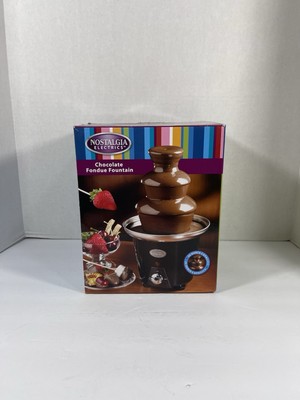 24 oz CHOCOLATE FONDUE FOUNTAIN  NOSTALGIA ELECTRICS STAINLESS STEEL NIB