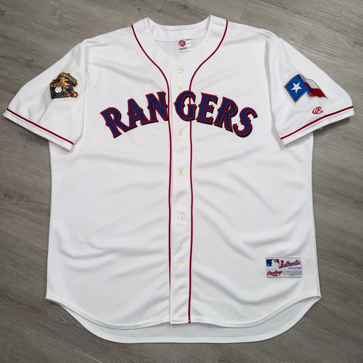 野球 Rawlings レンジャーズ ベースボールシャツ 42 USA製
