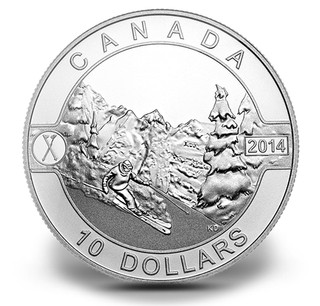 Kanada 10 $ 2014 Skiing Silber 15 87 g matte Proof