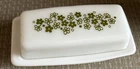 Vintage Pyrex  Green Spring Blossom Daisy 7 inch Butter Dish w/Lid -  USA