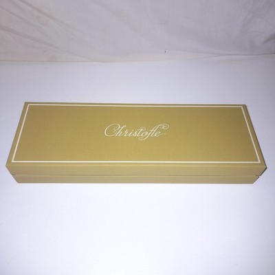 Christofle Geschenk-/Aufbewahrungsbox 30 cm x 10 cm x 4,5 cm - grün mit silbernem LOGO - LEER