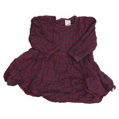 Lindex, Kleid, Größe: 74, Rot/Blau, Baumwolle, Karo, Mädchen #CtC