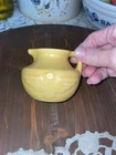 Frankoma Yellow Ceramic Creamer Glossy Finish Pottery Solid Pattern Round Shape