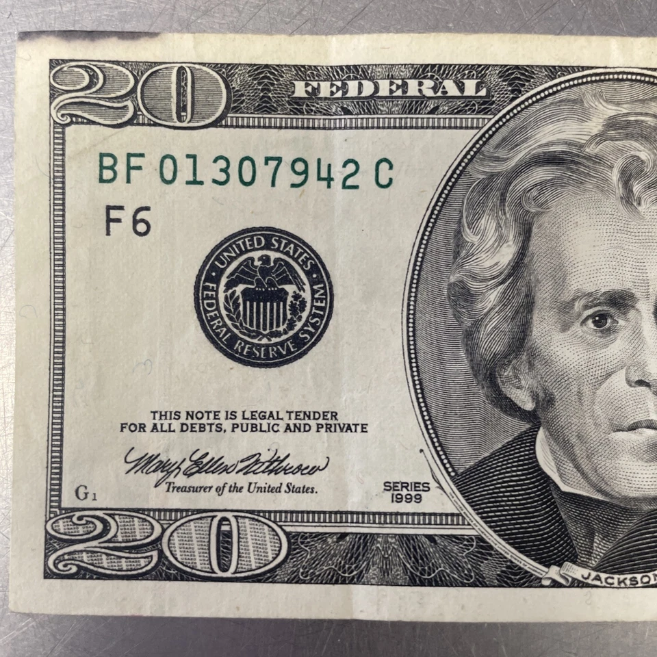 1996 Twenty Dollar Bill Federal Reserve Note Rare 29 Years Old Great Condition - Image 4 of 4