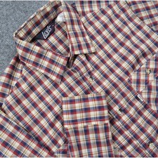 Vintage 70s Levis Shirt Mens Medium Made in USA Plaid Western Rodeo Button Up