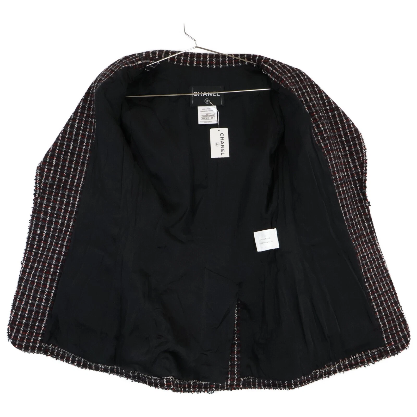 Giacca sartoriale Chanel 08A P33861V24329 cashmere tweed 1B 34 blu navy r5_0713