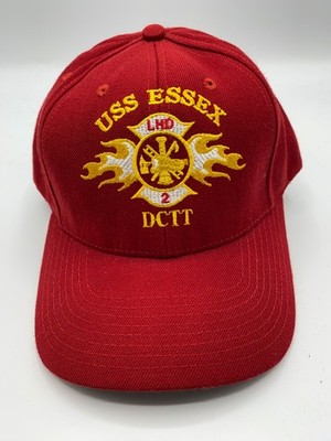 The Corps USS Essex LHD 2 DCTT Logo Red Baseball Cap Hat One Size