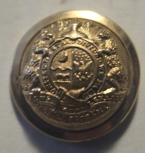 CONFEDERATE MISSOURI STATE SEAL 22.5mm COAT BUTTON ~ SCOVIL MF'G CO / WATERBURY