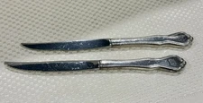 2 Greenbrier Resort Hotel "G" Logo Silver Plate Service Steak Knives