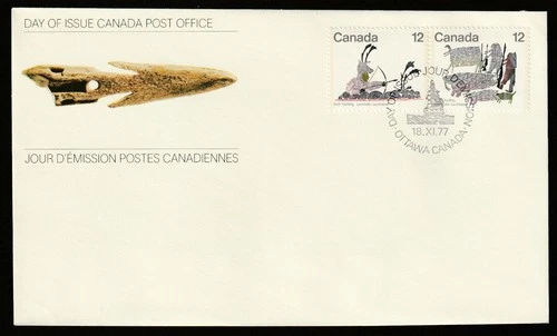 Canada #751a, Inuit- Hunting, Official First Day Cover, FDC 1977