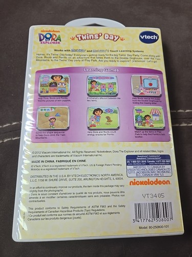 Vtech MobiGo Cartridge DORA THE EXPLORER TWINS' DAY Learning Game 3-5 Years. - Picture 3 of 3