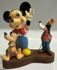 Vintage Original Dan Brechner Exclusive Ceramic Mickey Mouse, Pluto And Goofy