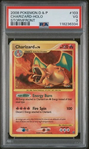 Charizard Holo 103/100 PSA 3 - 2008 Pokemon Diamond & Pearl Stormfront