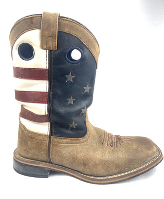 Smoky Mountain Boots 3880 Y. Women's Size 6 R. Stars & Stripes Red/White/Blue.