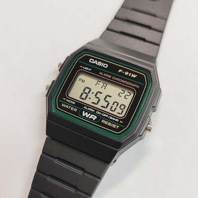 NEW Casio F-91W-3JH F-91W-3 Green Digital Watch Resin Band JDM