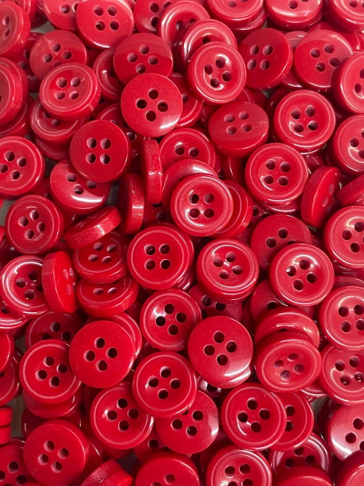 4 Hole RED Buttons Used in Sewing, Tailoring, Shirts, Tshirts, Dress - Image 3 of 4