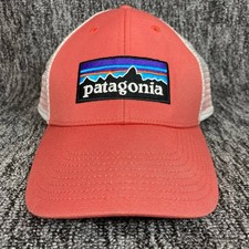Patagonia Trucker Hat Women One Size Coral Pink Mesh Snapback Logo P-6 Cap