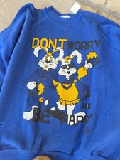 Vintage 80s Don  t Worry Be Happy Sweatshirt XL Healthknit Made in USA 1980s