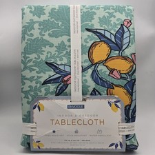 Envogue 60x144 Oblong Lemon Floral Paisley Indoor/Outdoor Polyester Tablecloth