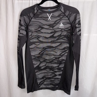 ODLO Women s LG Blackcomb Long Sleeve Base Layer Athletic Top Space Dye Black