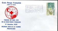 2040++FDC ENVELOPPE FLAMME  1er JOUR  TIMBRE CROIX ROUGE FRANCAISE 1979